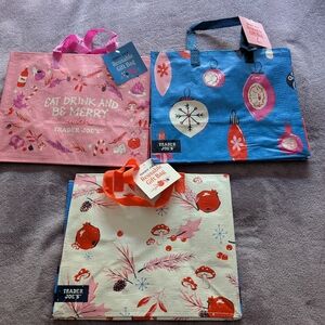 New 3 Trader Joe's Christmas Gift Bag Set